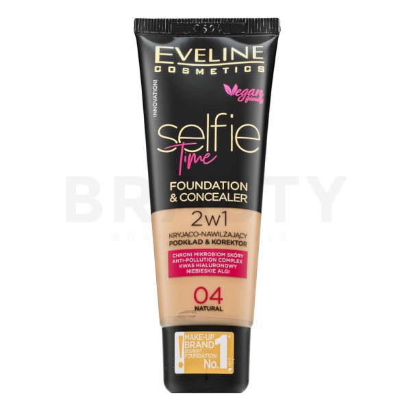 Eveline Selfie Time 2in1 Foundation & Concealer langanhaltendes Make-up 2in1 04 Natural 30 ml