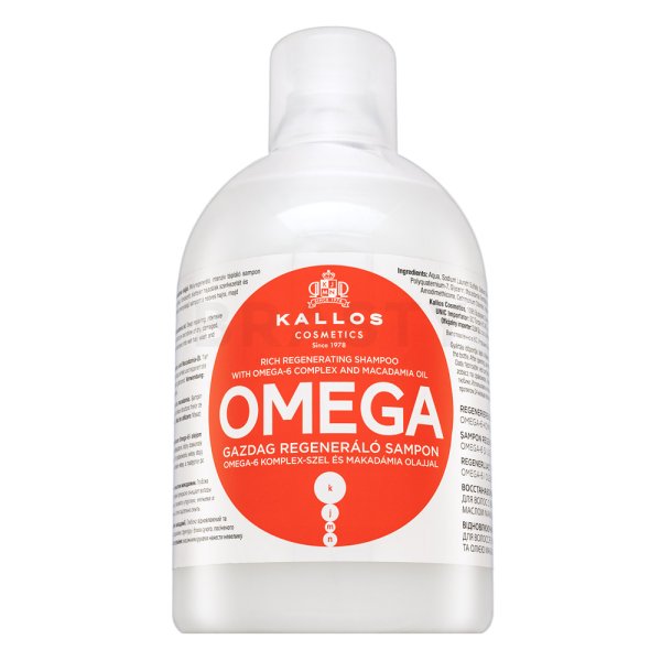 Kallos Omega Rich Regenerating Shampoo posilující šampon pro poškozené vlasy 1000 ml