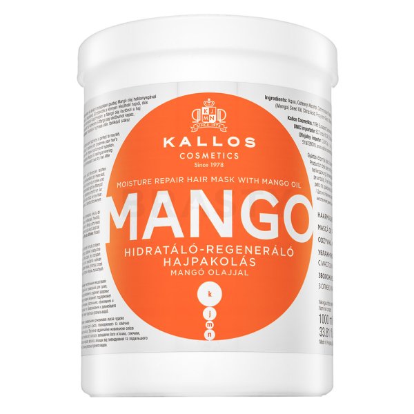 Kallos Mango Moisture Repair Hair Mask vyživující maska pro suché a poškozené vlasy 1000 ml