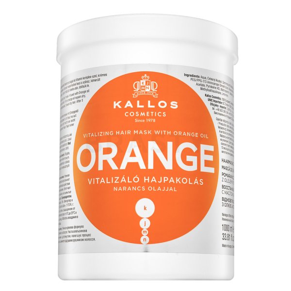 Kallos Orange Vitalizing Hair Mask posilující maska pro všechny typy vlasů 1000 ml