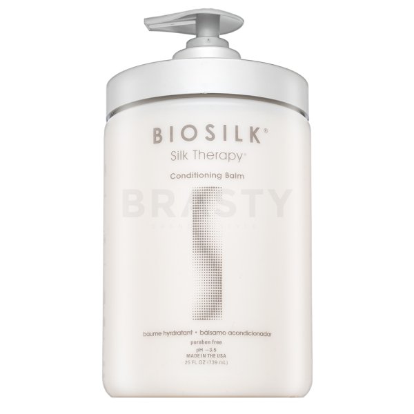BioSilk Silk Therapy Conditioning Balm Bändigende Haarmaske für Feinheit und Glanz des Haars 739 ml