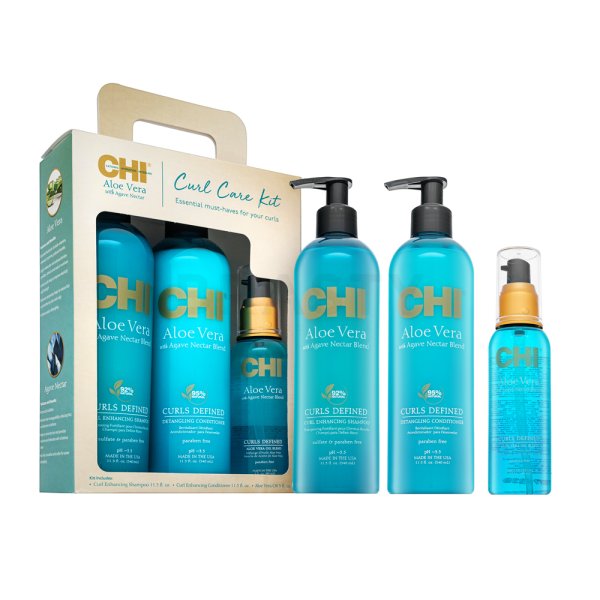 CHI Curl Care Set kit voor golvend en krullend haar 340 ml + 340 ml + 89 ml