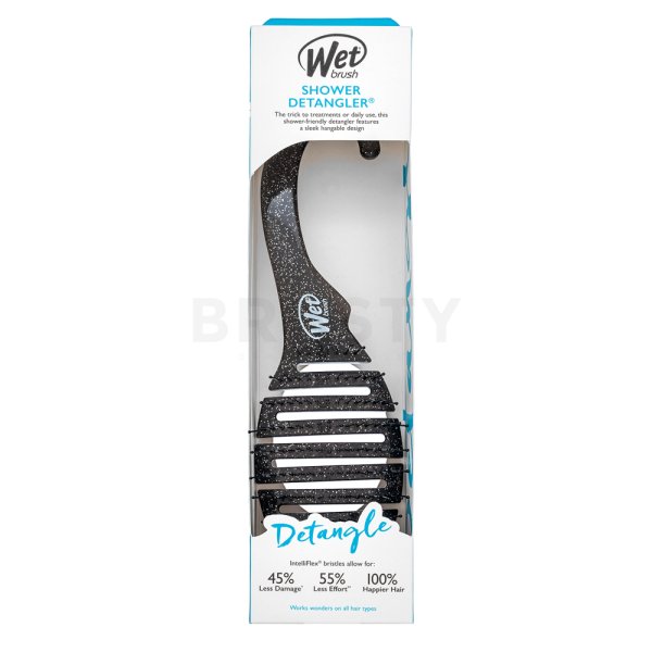 Wet Brush Shower Detangler Glitter Black Haarbürste