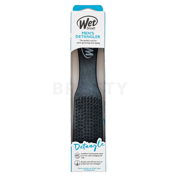 Wet Brush Men's Detangle Black Leather Haarbürste für Männer