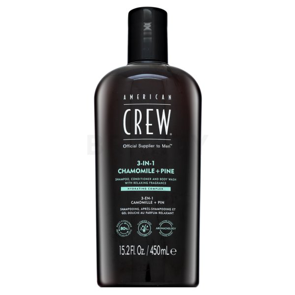 American Crew 3-in-1 Chamolie + Pine šampón, kondicionér a sprchový gel 450 ml