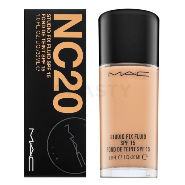 MAC Studio Fix Fluid Foundation SPF15 NC20 dlouhotrvající make-up pro sjednocenou a rozjasněnou pleť 30 ml