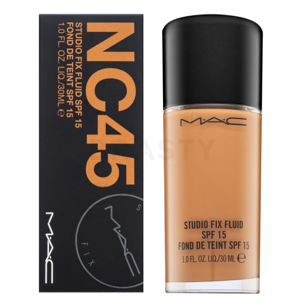 MAC Studio Fix Fluid Foundation SPF15 NC45 dlhotrvajúci make-up pre zjednotenú a rozjasnenú pleť 30 ml