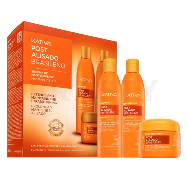 Kativa Post Brazilian Straightening Kit nastavite po ravnanju las s keratinom 2 x 225 ml + 150 ml