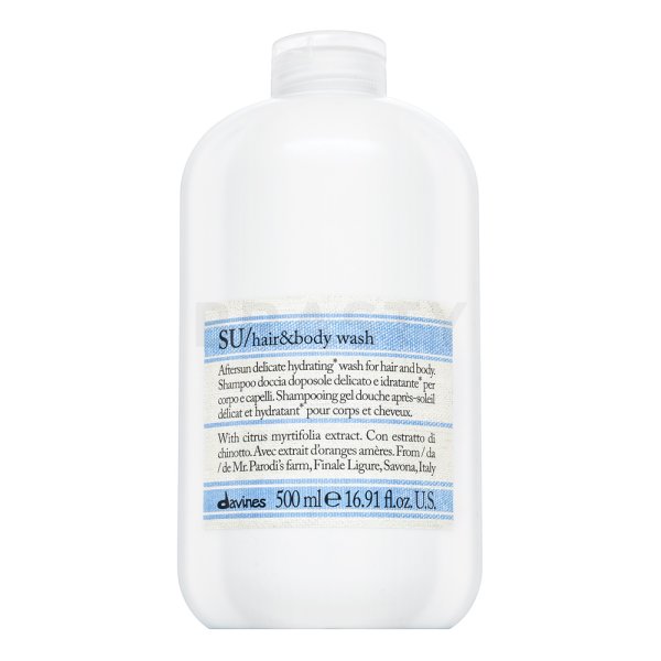 Davines Essential Haircare SU Hair & Body Wash Champú y gel de ducha 2 x 1 Para el cabello dañado por el sol 500 ml
