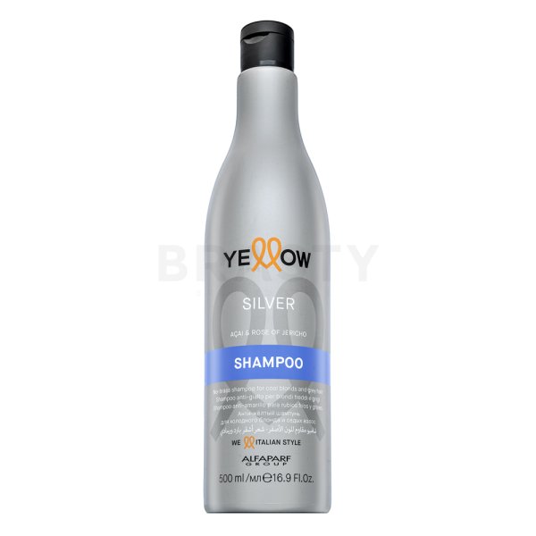 Alfaparf Milano Yellow Silver Shampoo Champú neutralizante Para cabello rubio platino y gris 500 ml