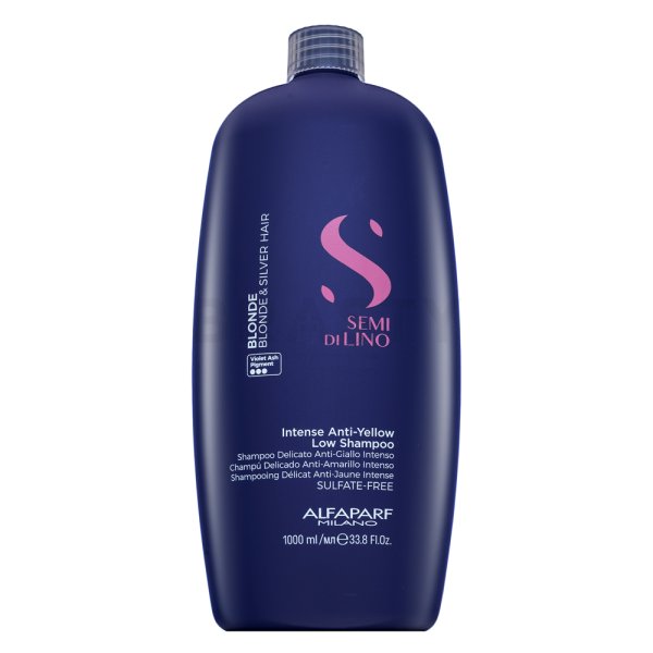 Alfaparf Milano Semi Di Lino Blonde Intense Anti-Yellow Low Shampoo neutralizáló sampon szőke hajra 1000 ml