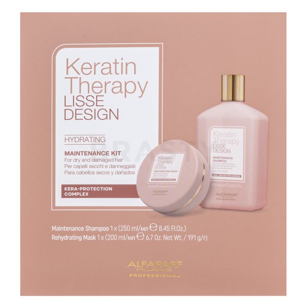 Alfaparf Milano Lisse Design Keratin Therapy Hydrating Maintenance Kit szampon + maska dla nawilżenia włosów
