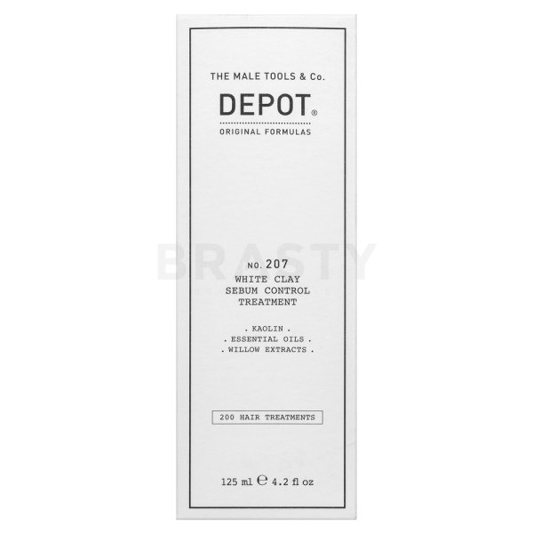 Depot No. 207 White Clay Sebum Control Treatment Укрепваща маска срещу раздразнение на кожата 125 ml