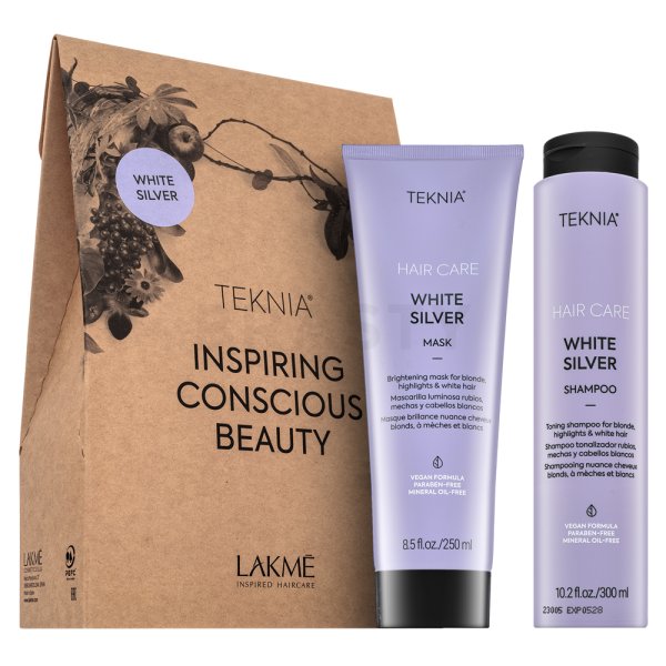 Lakmé Teknia White Silver Pack Shampoo + Haarmaske für platinblondes und graues Haar 300 ml + 250 ml