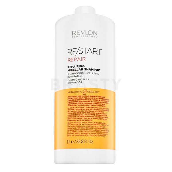Revlon Professional Restart Recovery Restorative Micellar Shampoo erősítő sampon száraz és sérült hajra 1000 ml