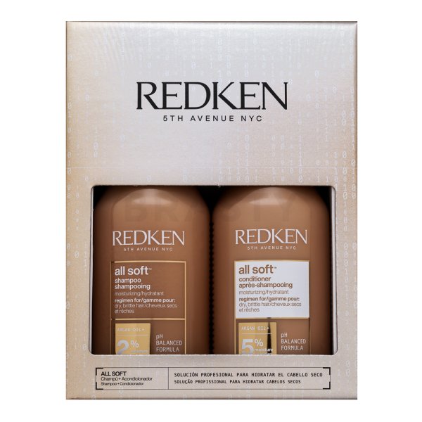Redken All Soft Shampoo & Conditioner szampon i odżywka dla połysku i miękkości włosów 2 x 300 ml