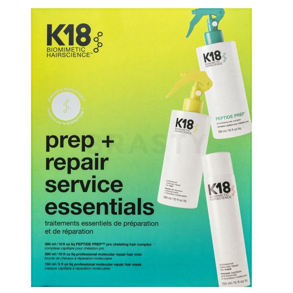 K18 Prep+ Repair Service Essentials Kit Para la regeneración, nutrición y protección del cabello 300 ml + 300 ml + 150 ml