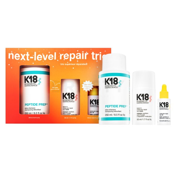 K18 Next-Level Repair Trio sada pro poškozené vlasy 250 ml + 50 ml + 10 ml