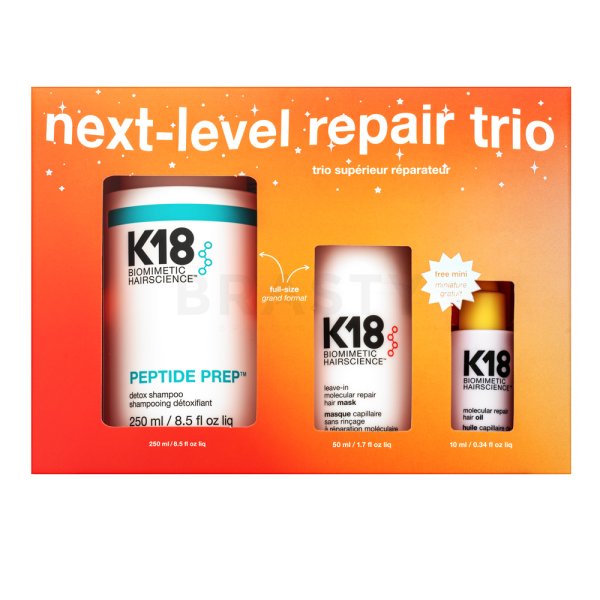 K18 Next-Level Repair Trio sada pro poškozené vlasy 250 ml + 50 ml + 10 ml