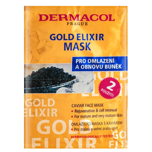 Dermacol Zen Gold Elixir pflegende Haarmaske Caviar Face Mask 2 x 8 ml