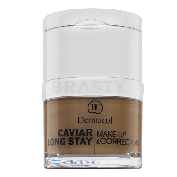 Dermacol Caviar Long Stay Make-Up & Corrector fondotinta a lunga tenuta con estratti di caviale e correttore 6 Dark Chocolate 30 ml