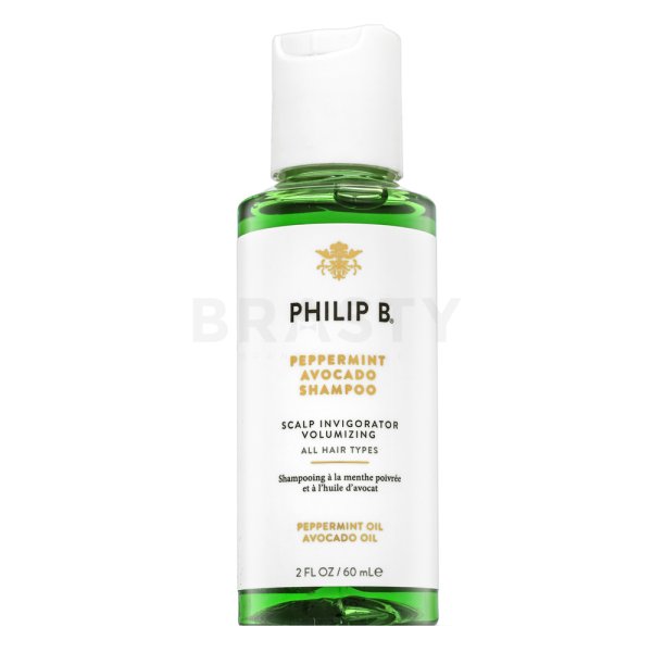 PHILIP B Peppermint & Avocado Volumizing & Clarifying Shampoo šampon za krepitev za vse vrste las 60 ml