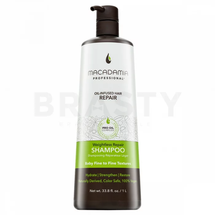 Macadamia Professional Weightless Repair Shampoo sampon hranitor pentru păr deteriorat 1000 ml