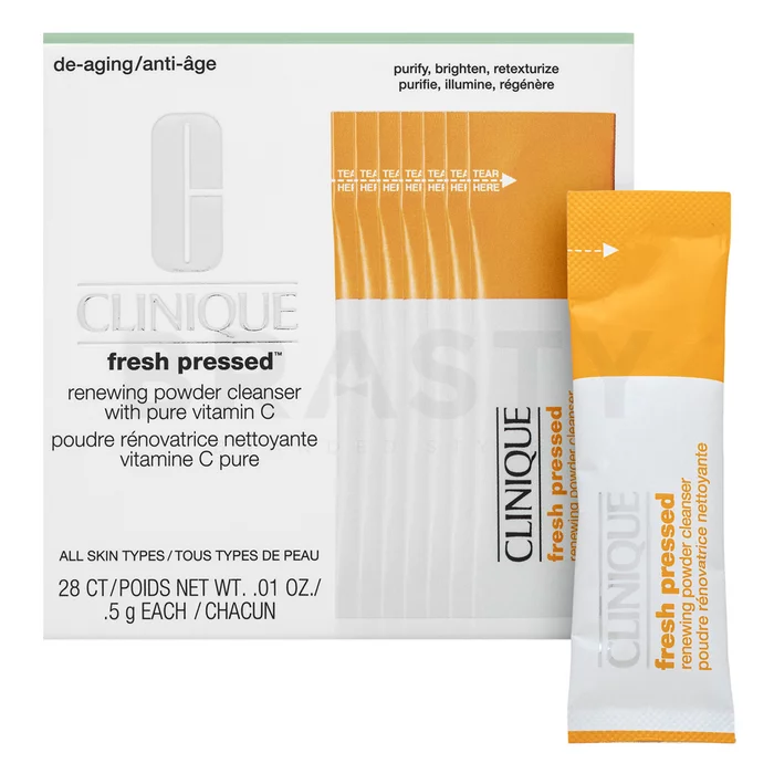 Clinique Fresh Pressed Renewing Powder Cleanser With Pure Vitamin C aufhellendes Serum mit Vitamin C gegen Hautalterung für eine einheitliche und aufgehellte Gesichtshaut 28x0,5 ml