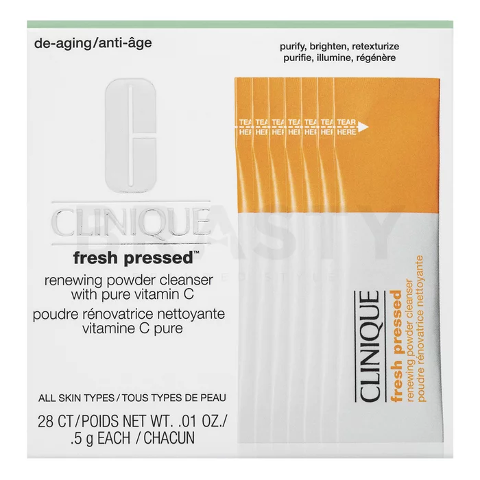 Clinique Fresh Pressed Renewing Powder Cleanser With Pure Vitamin C aufhellendes Serum mit Vitamin C gegen Hautalterung für eine einheitliche und aufgehellte Gesichtshaut 28x0,5 ml