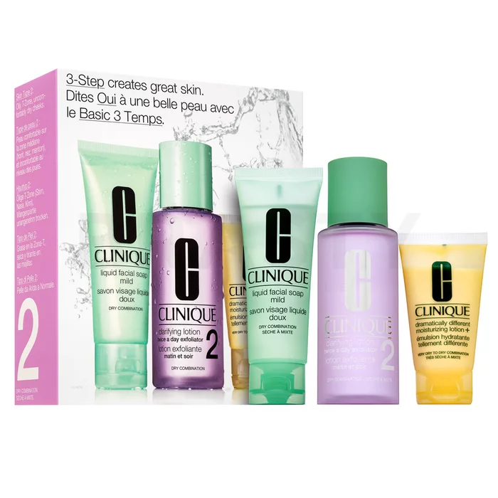 Clinique 3-Step Creates Great Skin Introduction Set Dry/Combination sada pro normální/smíšenou pleť 50 ml + 100 ml + 30 ml