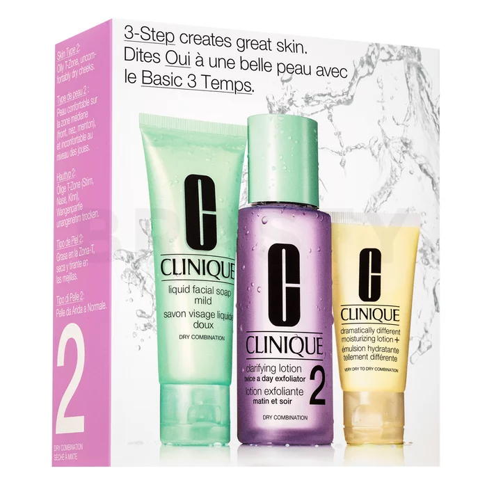 Clinique 3-Step Creates Great Skin Introduction Set Dry/Combination sada pro normální/smíšenou pleť 50 ml + 100 ml + 30 ml