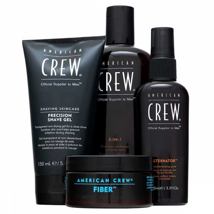 American Crew Essential Grooming Kit sada pro všechny typy vlasů 85 g + 250 ml + 100 ml + 150 ml