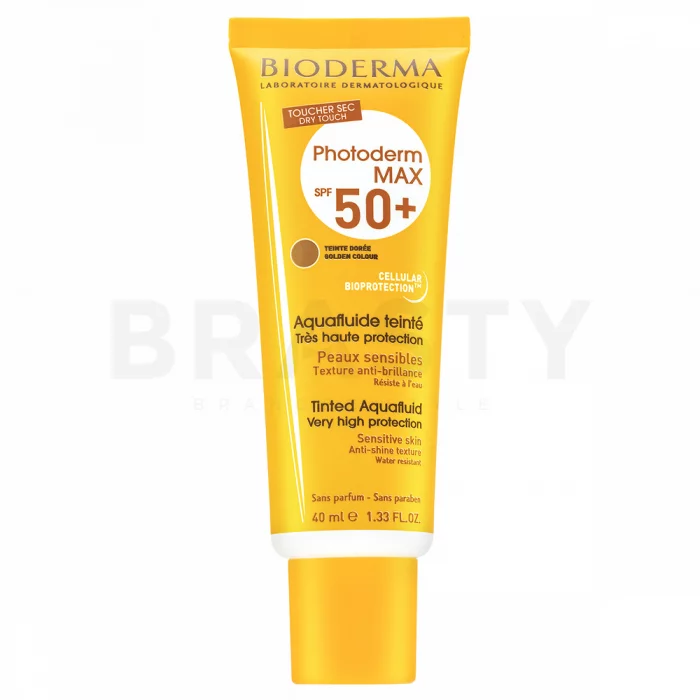 Bioderma Photoderm MAX Aquafluid Golden Colour SPF 50+ krém na opalování pro sjednocení barevného tónu pleti 40 ml