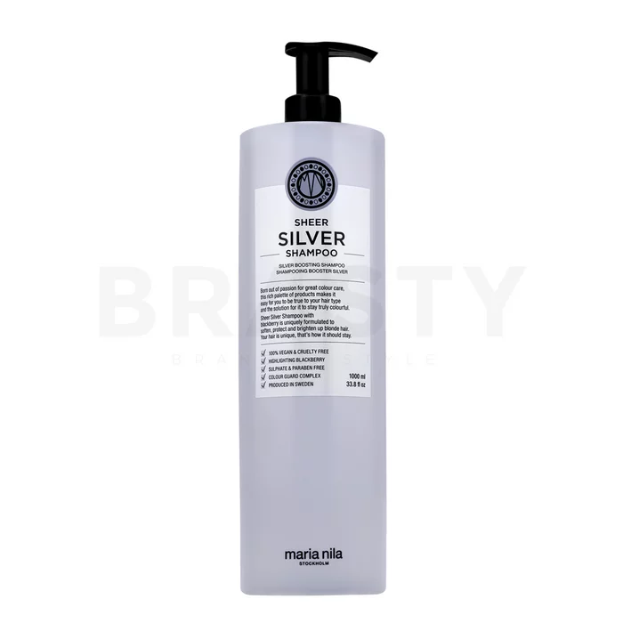 Maria Nila Sheer Silver Shampoo vyživující šampon pro platinově blond a šedivé vlasy 1000 ml