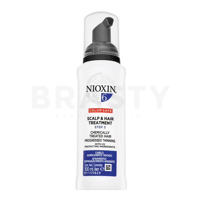 Nioxin System 6 Scalp & Hair Treatment vyživující leave-in krém pro barvené, chemicky ošetřené a zesvětlené vlasy 100 ml