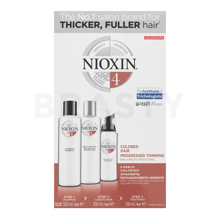 Nioxin System 4 Loyalty Kit sada proti vypadávání barvených vlasů 300 ml + 300 ml + 100 ml