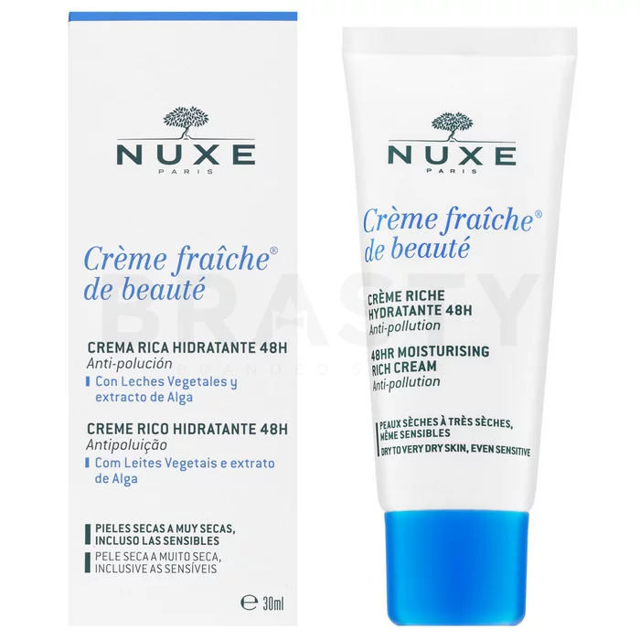 Nuxe Creme Fraiche de Beauté 48HR Moisturising Rich Cream łagodząca emulsja do bardzo suchej, wrażliwej skóry 30 ml
