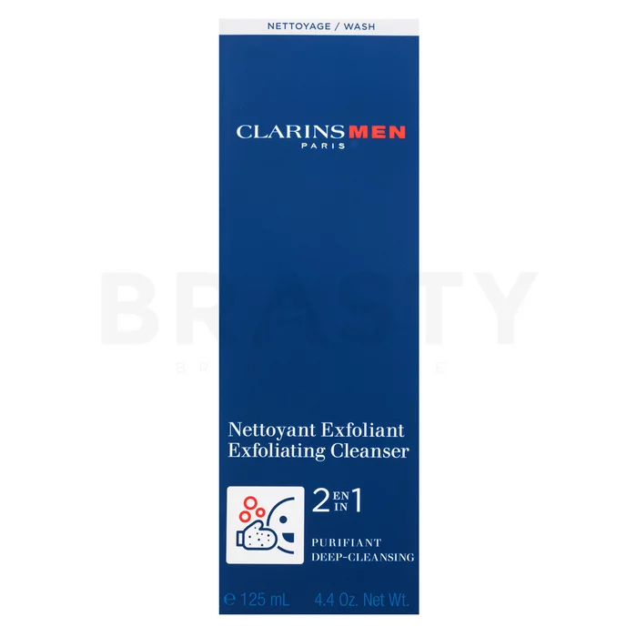 Clarins Men Exfoliating Cleanser mască de curățare și exfoliere 2în1 125 ml