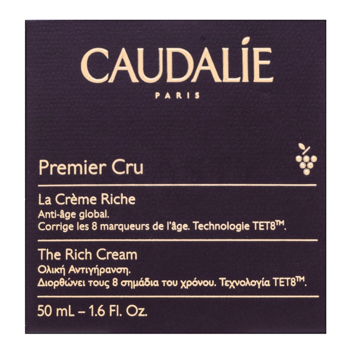 Caudalie Premier Cru The Rich Cream cremă cu efect de lifting și întărire pentru piele uscată 50 ml