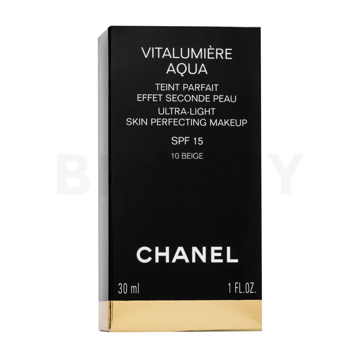 Chanel Vitalumiere Aqua UltraLight Skin Perfecting Makeup make-up pro sjednocenou a rozjasněnou pleť B10 Beige-Pastel 30 ml
