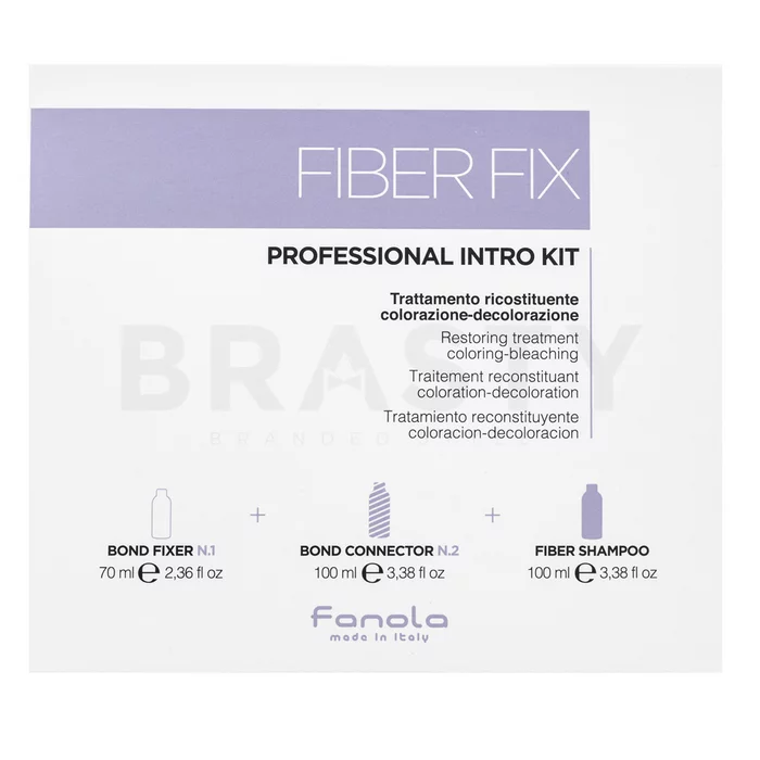 Fanola Fiber Fix Professional Intro Kit sada pro chemicky ošetřené vlasy 70 ml + 100 ml + 100 ml