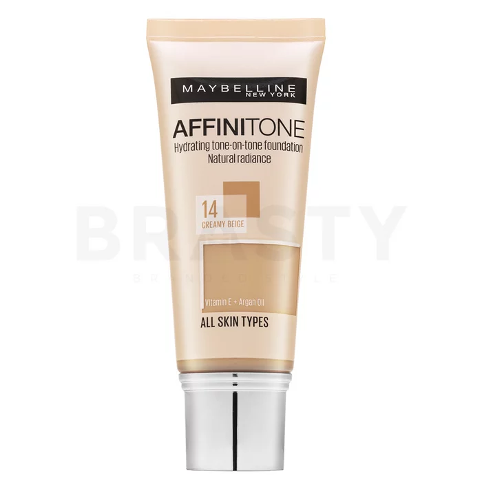 Maybelline Affinitone Hydrating tone-on-tone Foundation tekući make-up s hidratantnim učinkom 14 Creamy Beige 30 ml