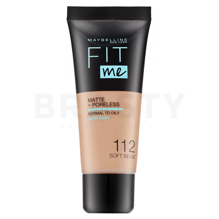 Maybelline Fit Me! Foundation Matte + Poreless tekutý make-up s matujícím účinkem 112 Soft Beige 30 ml