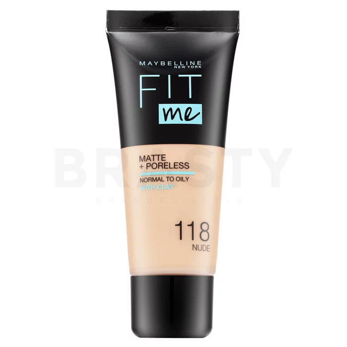 Maybelline Fit Me! Foundation Matte + Poreless tekutý make-up s matujícím účinkem 118 Nude 30 ml