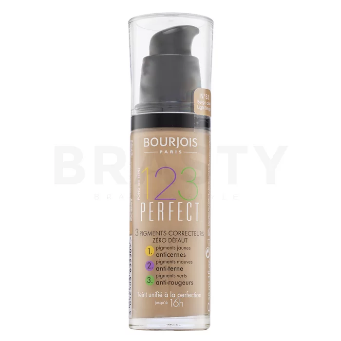 Bourjois 123 Perfect Foundation tekutý make-up proti nedokonalostiam pleti 53 Light Biege 30 ml