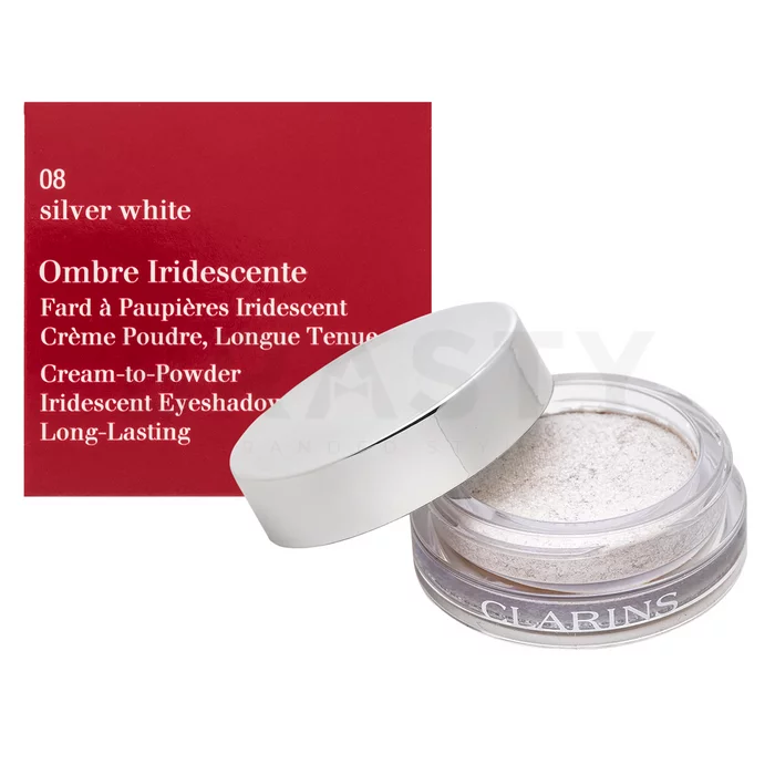 Clarins Ombre Iridescent Cream-to-Powder Eye Shadow oční stíny 08 Silver White 7 g