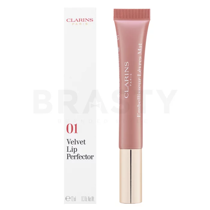 Clarins Velvet Lip Perfector lesk na rty s hydratačním účinkem 01 Nude 12 ml