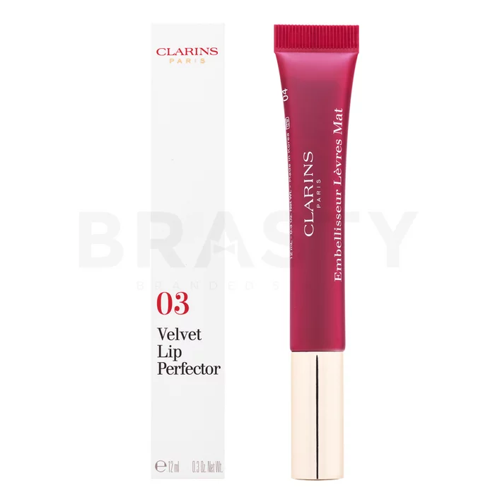 Clarins Velvet Lip Perfector lesk na rty s hydratačním účinkem 03 Velvet Red 12 ml