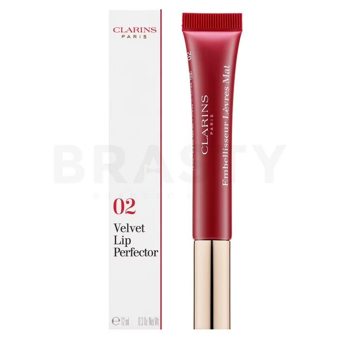 Clarins Velvet Lip Perfector lesk na rty s hydratačním účinkem 02 Velvet Rosewood 12 ml