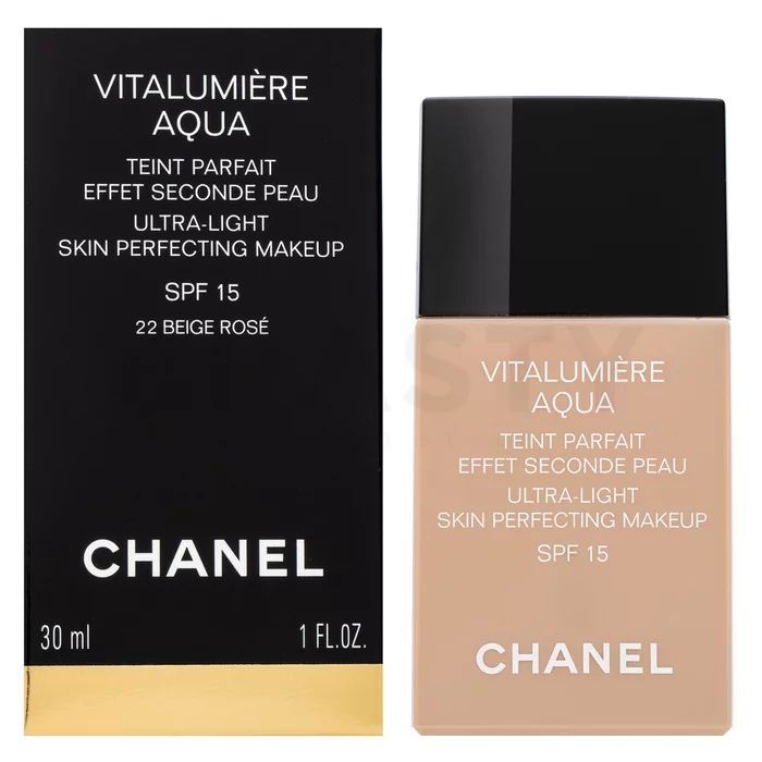 Chanel Vitalumiere Aqua UltraLight Skin Perfecting Makeup make-up pro sjednocenou a rozjasněnou pleť 22 Beige Rose 30 ml